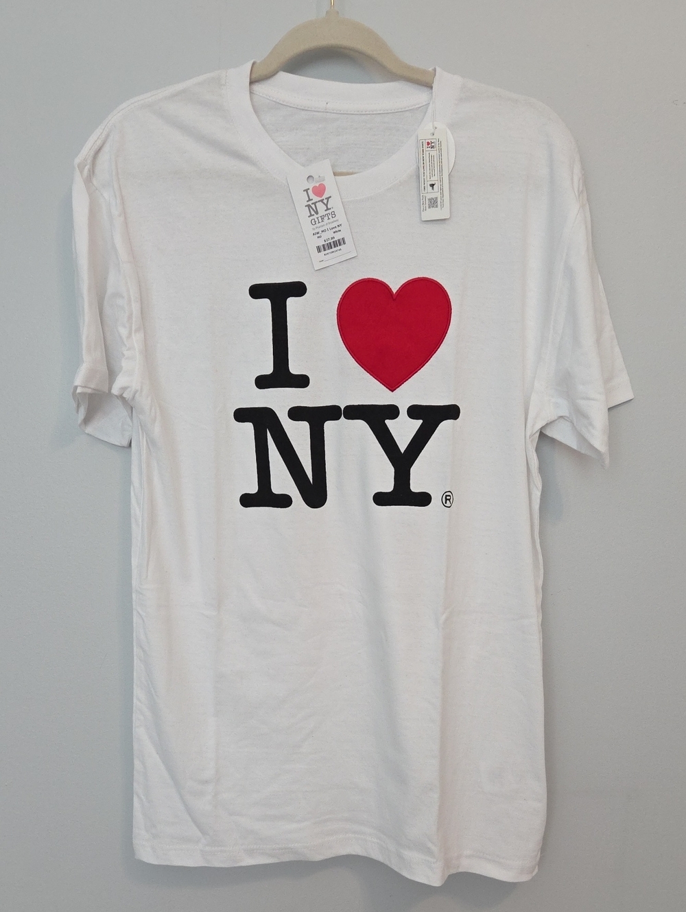 I Heart NY White Short Sleeve Tee with Red Heart